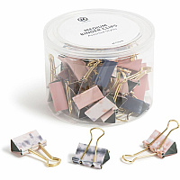 U Brands Binder Clip Medium - 1" Width - 145 Sheet Capacity - for Office, Color Coding, Document, Paperwork, Paper, Home, School, Assignment, Notes, File - Acid-free, Non-magnetic, Non-toxic, Durable, Non-slip Grip - Gold, Assorted, Pink, Purp (3611U0624)