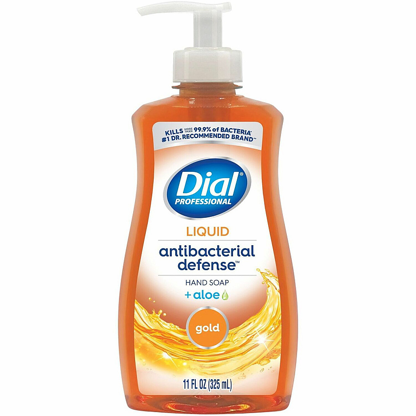 Dial Professional Antibacterial Defense Liquid Hand Soap Fresh Scent, Aloe Vera Scent - Pump Dispenser - Bacteria Remover - Hand, Household, Skin - Antibacterial - Gold - Recycled - Cruelty-free, Paraben-free, Phthalate-free, Silicone-free, Sulfat (35470)