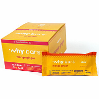 Why Bars Superfood Protein Snack Bars Gluten-free, Dairy-free, Soy-free, Non-GMO, Individually Wrapped - Mango Ginger - 2.04 oz - 12 / Pack (WB5)
