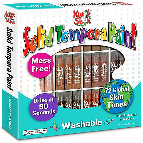 Kwik Stix Kwik Stix Tempera Paint/Paper Set Stick - Assorted Skin Tone - Washable - 72/Set - 1 Each (674)