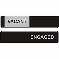 Seco Door Signs Print/Message "Vacant" , "Engaged" - 10" Width x 2" Height - Door-mountable - Self-adhesive - Display, Meeting, Room - Aluminum, Polyvinyl Chloride (PVC) - Multicolor - 1 Each (OF142)