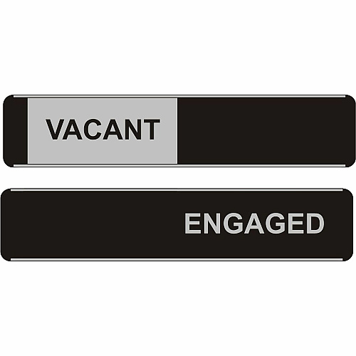 Seco Door Signs Print/Message "Vacant" , "Engaged" - 10" Width x 2" Height - Door-mountable - Self-adhesive - Display, Meeting, Room - Aluminum, Polyvinyl Chloride (PVC) - Multicolor - 1 Each (OF142)