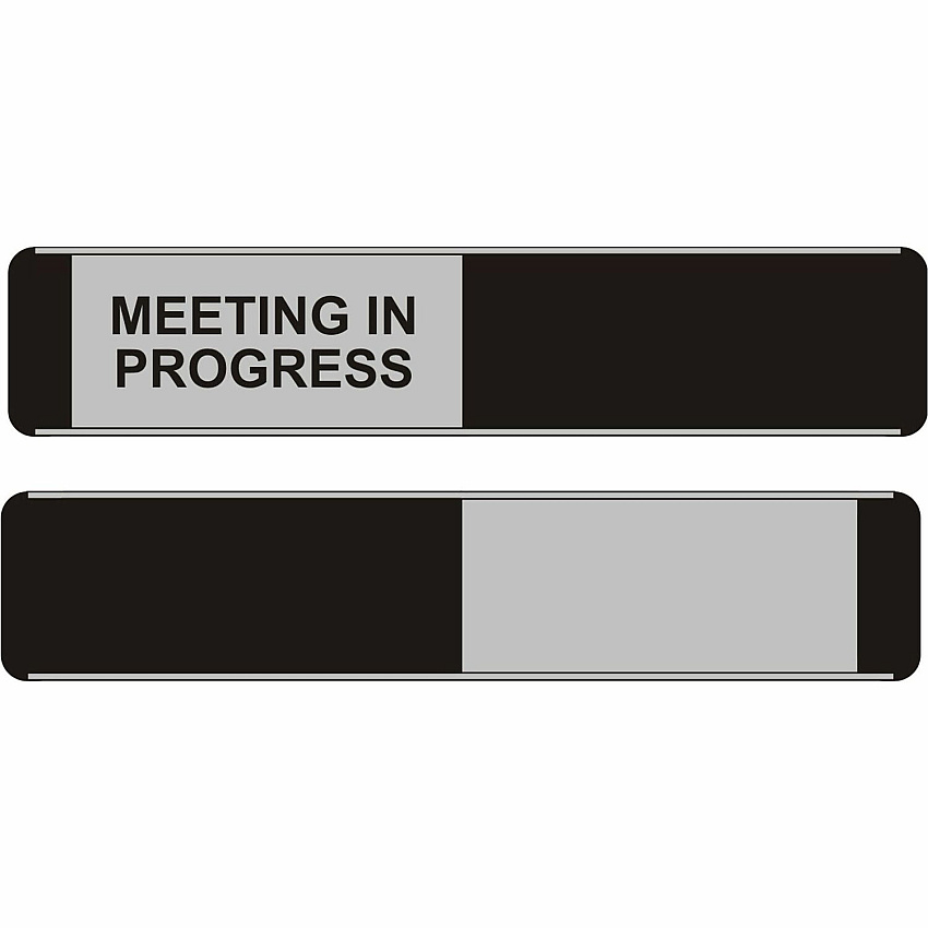Seco Door Signs Print/Message "Meeting In Progress" - 10" Width x 2" Height - Door-mountable - Self-adhesive - Display, Meeting, Room - Aluminum, Polyvinyl Chloride (PVC) - Multicolor - 1 Each (OF141)