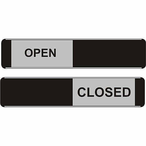 Seco Door Signs Print/Message "Open/Closed" - 10" Width x 2" Height - Door-mountable - Self-adhesive - Display, Meeting, Room - Aluminum, Polyvinyl Chloride (PVC) - Multicolor - 1 Each (OF140)
