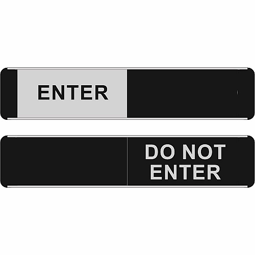 Seco Door Signs Print/Message "Enter/Do Not Enter" - 10" Width x 2" Height - Door-mountable - Self-adhesive - Display, Meeting, Room - Aluminum, Polyvinyl Chloride (PVC) - Multicolor - 1 Each (BA112)