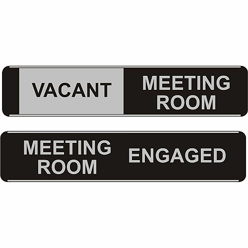 Stewart Superior Conference Room Sign Print/Message "Meeting Room" , "Engaged" , "Meeting Room" , "Vacant" - 10" Width x 2" Height - Self-adhesive - Conference - Aluminum, Polyvinyl Chloride (PVC) - 1 Each (BA101)