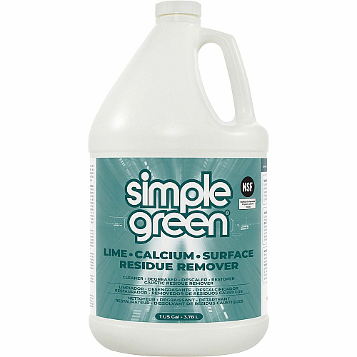 Simple Green Lime-Calcium-Surface Residue Remover For Multi Surface, Multipurpose - 128 fl oz (4 quart) - Pleasant, Wintergreen Scent - Deodorize, Bleach-free, Ammonia-free, Phosphorous-free, Non-abrasive - Turquoise - 1 Each (1700128)
