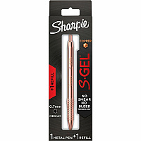 Sharpie S-Gel Pens 0.7 mm Medium Pen Point - Refillable - Black Ink - Copper Plated Brass Metal Alloy Barrel - 1 / Pack (2214552)