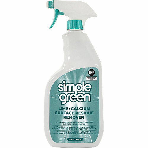 Simple Green Lime-Calcium-Surface Residue Remover For Multi Surface, Multipurpose - 32 fl oz (1 quart) - Pleasant, Wintergreen Scent - Bleach-free, Ammonia-free, Phosphorous-free, Non-abrasive - Turquoise Spray - 1 Each (1700032)