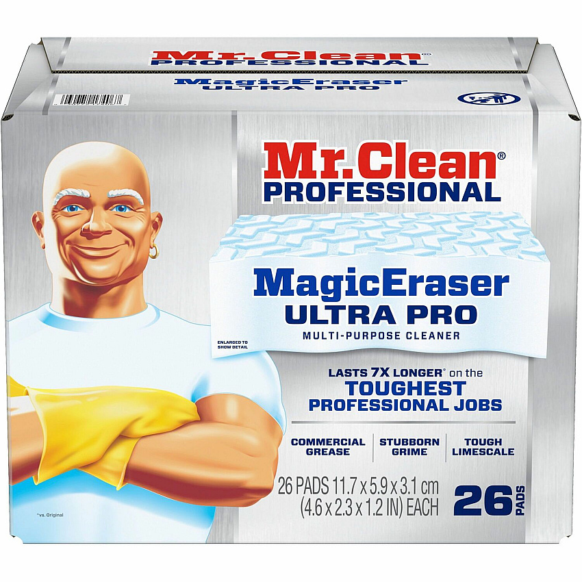 Mr. Clean Magic Eraser Ultra Pro Pads For Multipurpose - Pad - Long Lasting, Durable - White - 26 / Box (17406)