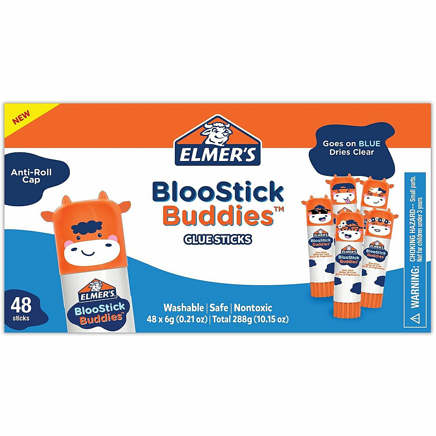 Elmer's Disappearing Color School Glue Sticks 0.21 oz - Blue - 48 / Box (2213735)
