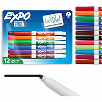 Expo Low-Odor Dry Erase Markers Fine Marker Point - Erasable - Assorted Ink - Dry - 12 / Set (86603B)