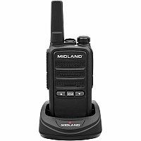 Midland Radio BR10 License-Free Business Radio Built-in Flashlight - Drop Resistant - Lithium Ion (Li-Ion) - Black, Gray - 2 / Each (BR10X2)