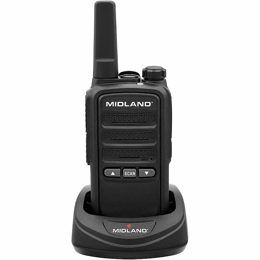 Midland Radio BR10 License-Free Business Radio Built-in Flashlight - Drop Resistant - Lithium Ion (Li-Ion) - Black, Gray - 2 / Each (BR10X2)