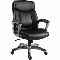 Lorell High-Back Manager Chair Polyurethane Seat Material - Polyurethane Back Material - High Back - Black - Armrest - 1 Each (63270)