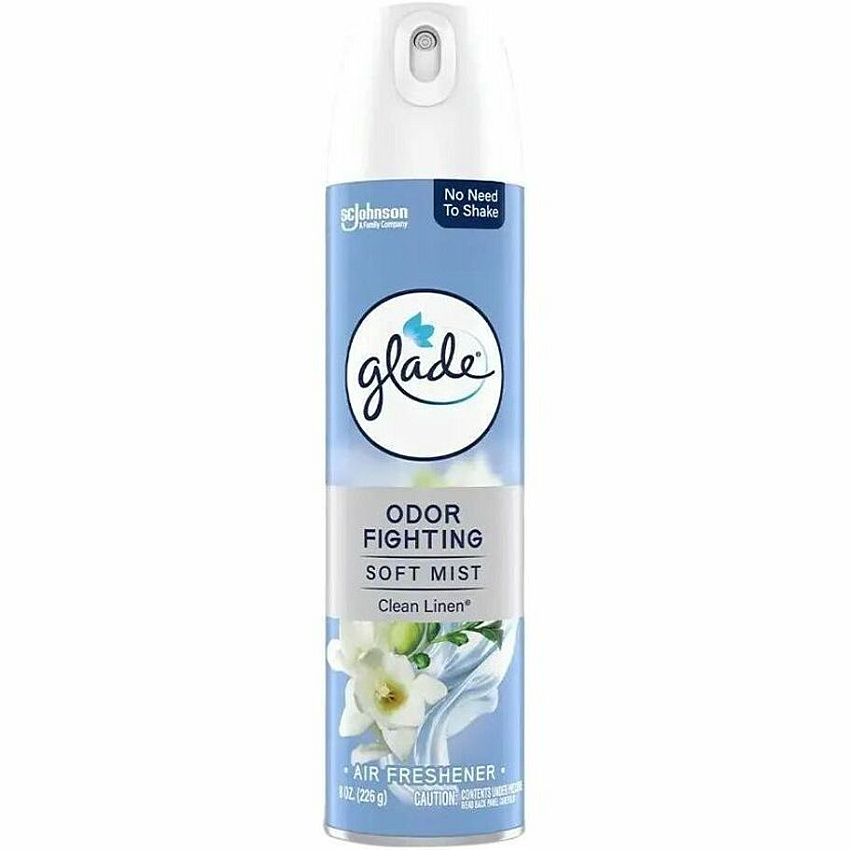 Glade Air Freshener Spray Spray - 8 fl oz (0.3 quart) - Clean Linen - Odor Neutralizer, Long Lasting, Phthalate-free, Paraben-free - 1 Each (377341)