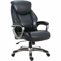 Lorell High-Back Executive Chair Polyurethane Seat Material - Polyurethane Back Material - High Back - Black - Armrest - 1 Each (63290)