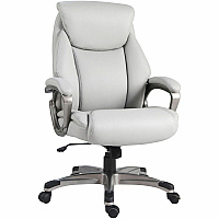 Lorell High-Back Executive Chair Polyurethane Seat Material - Polyurethane Back Material - High Back - Gray - Armrest - 1 Each (63291)