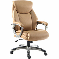 Lorell High-Back Executive Chair Polyurethane Seat Material - Polyurethane Back Material - High Back - Caramel - Armrest - 1 Each (63292)