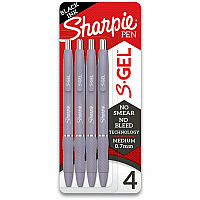 Sharpie S-Gel Pens 0.7 mm Medium Pen Point - Black Ink - Gel-based - Icy Violet Plastic Barrel - 4 / Pack (2195670)