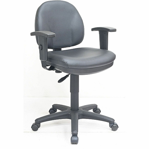 Lorell Vinyl Task Chair Vinyl Seat Material - Vinyl Back Material - 5-star Base - Black - Vinyl, Plastic - 1 Each (80014)