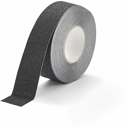 DURABLE Floor Marking Tape DURALINE GRIP 50mm 16.40 yd Length x 1.97" Width x 27.6 mil Thickness - Black - Aluminum, Plastic - Abrasion Resistant, Slip Resistant - For Floor Marking, Ramp, Outdoor, Indoor, Industrial - 1 Roll (108201)