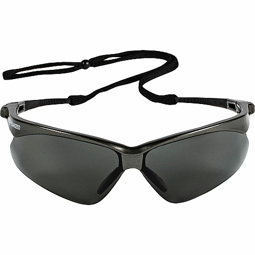 Ansell Health Nemesis Safety Glasses Recommended for: Construction, Manufacturing, Workplace, Home, Shooting, Industrial, Outdoor - Universal - Eye, UVA, UVB, UVC, Smoke, Sun Protection - Polycarbonate - Polarized Smoke Lens - Gunmetal Frame - Wra (28635)