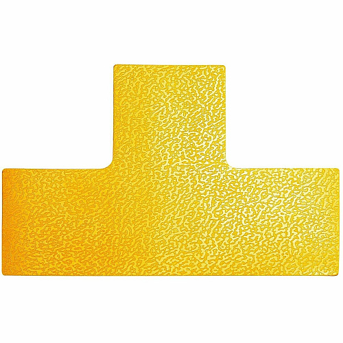 DURABLE Floor marking Shape: "T" - 10 PK 3.9" Width x 5.9" Depth - T Shape - Abrasion Resistant, Permanent Adhesive, Slip Resistant, Easy Installation, Self-adhesive, Durable - Safety, Indoor, Driving Area, Walking Area - Plastic - Yellow - 10 /  (170004)