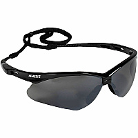 Ansell Health Nemesis Safety Glasses Recommended for: Construction, Manufacturing, Workplace, Home, Shooting, Industrial, Eye - Universal - Eye, UVA, UVB, UVC Protection - Polycarbonate - Smoke Lens - Black Frame - Non-slip, Wraparound Frame, Fl (25688BX)