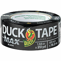 Duck Max Strength Packaging Tape 20 yd Length x 1.88" Width - Black - Rubber Adhesive - For Packaging, Wood, Plastic, Glass, Sealing, Bundling - 1 Each (241619)