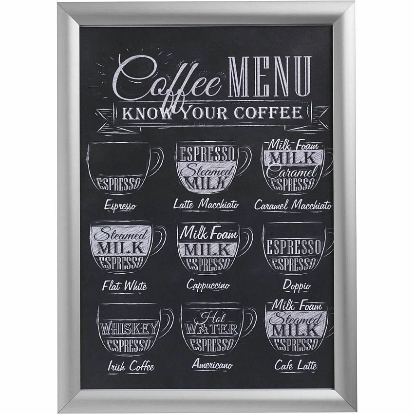 Deflecto Wall Mount Snap Frame 19.13" x 25.25" Frame Size - Holds 18" x 24" Insert - Wall Mountable - Landscape, Portrait - Lightweight, Front Loading, Anti-glare - Aluminum, Plastic - Silver - 1 Each (690003S)