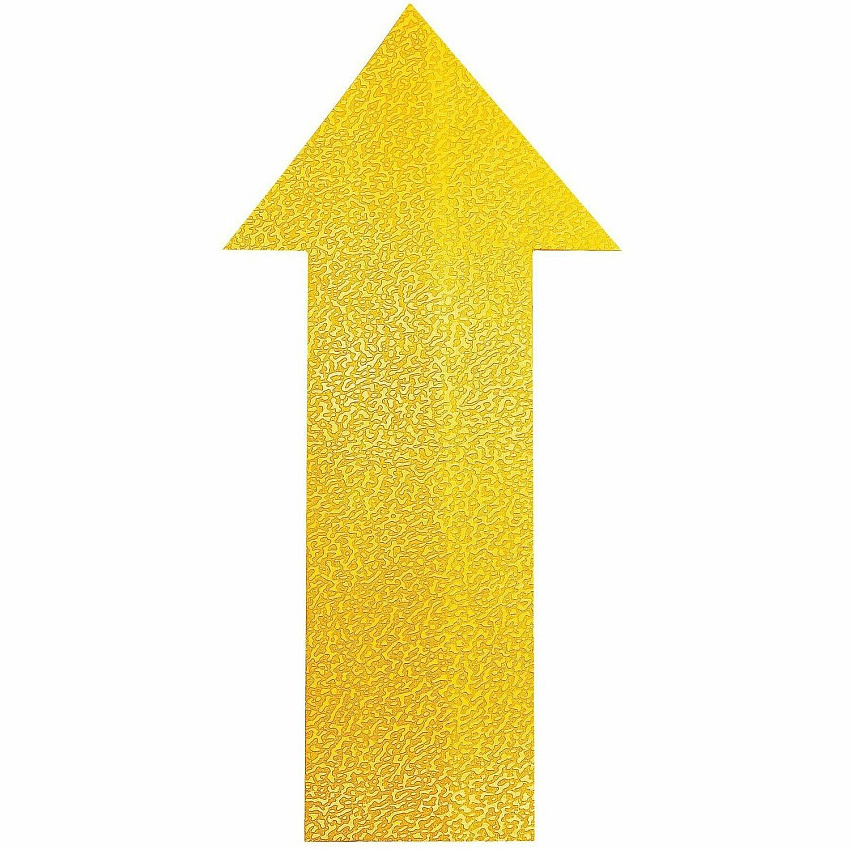 DURABLE Floor Marking Shape: Arrow - 10 PK 3.9" Width x 7.9" Depth - Arrow Shape - Abrasion Resistant, Permanent Adhesive, Slip Resistant, Easy Installation, Self-adhesive, Durable - Safety, Indoor, Driving Area, Walking Area - Plastic - Yellow - (170504)