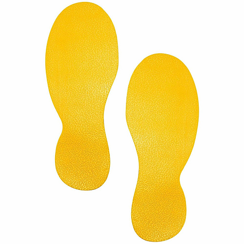 DURABLE Floor Marking Shape: 'Foot' - 5 Pairs 3.5" Width x 9.4" Depth - Footprint Shape - Abrasion Resistant, Permanent Adhesive, Slip Resistant, Easy Installation, Self-adhesive, Durable - Safety, Warehouse, Indoor, Driving Area, Walking Area -  (172704)