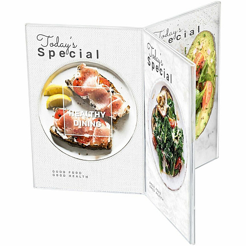 Deflecto 6-Sided Sign/Menu Holder Support 4" x 6" Media - Plastic, Polystyrene - Clear - 1 Each (4443)