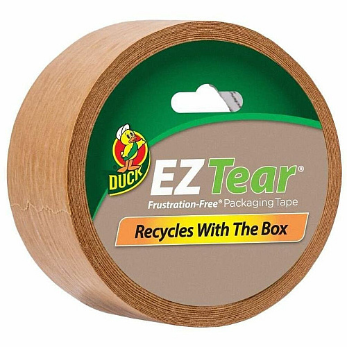 Duck EZ Tear Paper Tape 25 yd Length x 1.88" Width - Kraft - Paper - Kraft Paper Backing - Rubber Adhesive - For Packaging, Labeling, Sealing - 1 Each (242828)