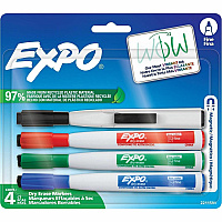 Expo Magnetic Dry Erase Markers Erasable - Assorted Ink - Dry - 4 / Pack (2211591)