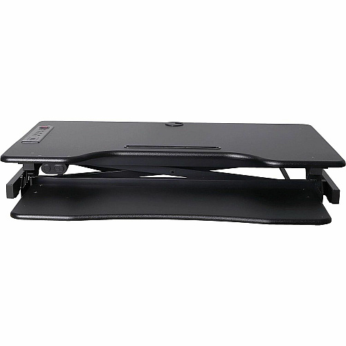 Rocelco Electric Desk Riser & Converter Up to 31" Screen Support - 40 lb Load Capacity - 21.70" Height x 37.25" Width x 20.50" Depth - Black - For Monitor, Tablet, Smartphone, Keyboard, Notebook - Electrical Outlet, Keyboard Tray, Ergonomic, Buil (REDR2B)