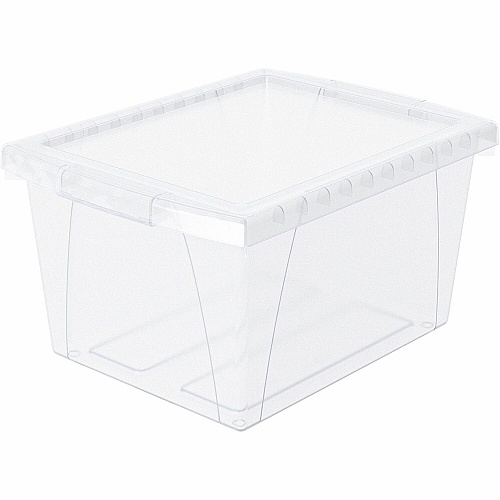 Storex Stackable Storage Bin w/Lid External Dimensions: 13.6" Width x 11.3" Depth x 7.8" Height - 4 gal - Lid Closure - Stackable - Plastic - Clear - For Document, Office Supplies, Stationary, Letter, Paper, File - 1 / Pack (61430U06C)