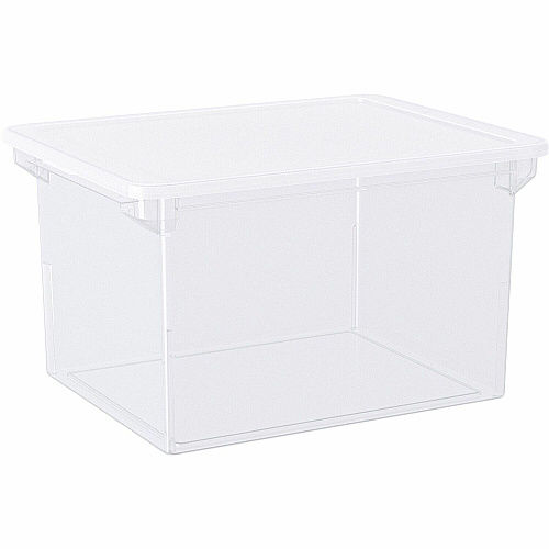 Storex Plastic File Tote Storage Box External Dimensions: 14" Width x 18.3" Depth x 10.5" Height - 35 lb - 9.25 gal - Snap-on, Lid Closure - Plastic - Clear - For File, Letter, Folder - 1 / Pack (61539U04C)