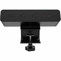 Lorell Power Outlet 4 x Power Receptacles Desk Mountable - Black - 1 Each (34001)