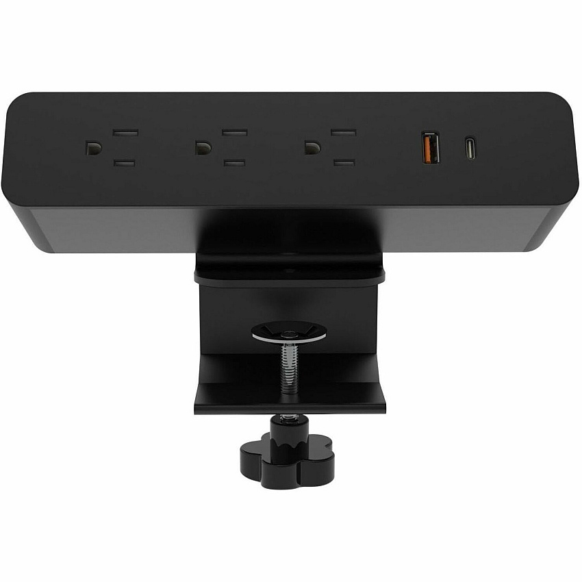 Lorell Power Outlet 4 x Power Receptacles Desk Mountable - Black - 1 Each (34001)