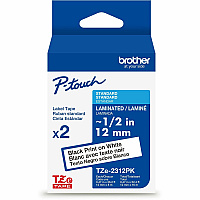 Brother Label Tape x 15/32" Width - Tape - Removable Adhesive - White - Polyester - Water Resistant - Laminated - 1 Each (TZE2312PKG)