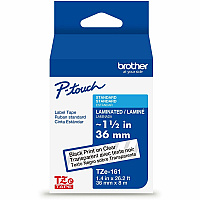 Brother P-touch TZe Laminated Label Tape x 31 2/5" Width - Tape - Clear - Water Resistant - Laminated - Temperature Resistant, Easy to Read, Peeling Resistant, Fade Resistant, Long Lasting, Customizable - 26.20 ft Roll Length - 1 Each (TZE161G)