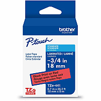 Brother P-touch TZe Label Tape x 45/64" Width - Tape - Red - Water Resistant - Laminated - 26.20 ft Roll Length - 1 Each (TZE441G)
