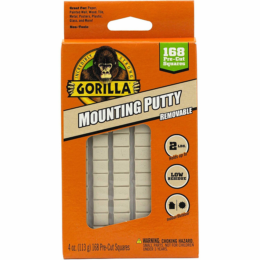 Gorilla Glue Mounting Putty Assorted - For Indoor, Outdoor, Mounting, Paper, Wall, Wood, Tile, Metal, Glass - 1 Each (109100)