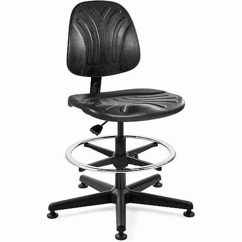 BEVCO Dura Series Heavy-Duty Chair Polyurethane Seat Material - High Back - 5-star Base - Black - 1 Each (7500D)