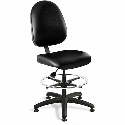 BEVCO Integra Series Chair Black Seat Color - Vinyl Seat Material - Polypropylene Back Material - High Back - 5-star Base - Black - Foam, Fabric - 1 Each (6500BKV)