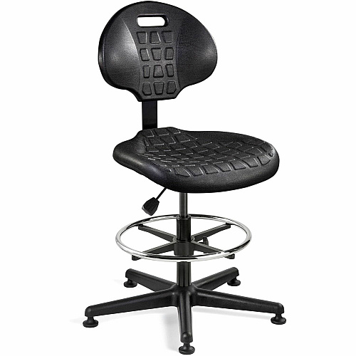 BEVCO Everlast Series Chair Polyurethane Seat Material - High Back - 5-star Base - Black - 1 Each (7500BLK)