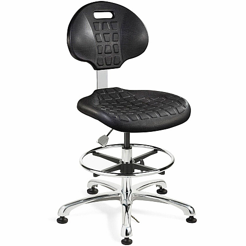 BEVCO Everlast Series Chair Black Seat Color - Polyurethane Seat Material - Black Back Color - High Back - 5-star Base - 1 Each (7550E)