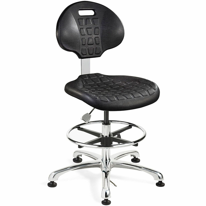 BEVCO Everlast Series Chair Black Seat Color - Polyurethane Seat Material - Black Back Color - High Back - 5-star Base - 1 Each (7550E)